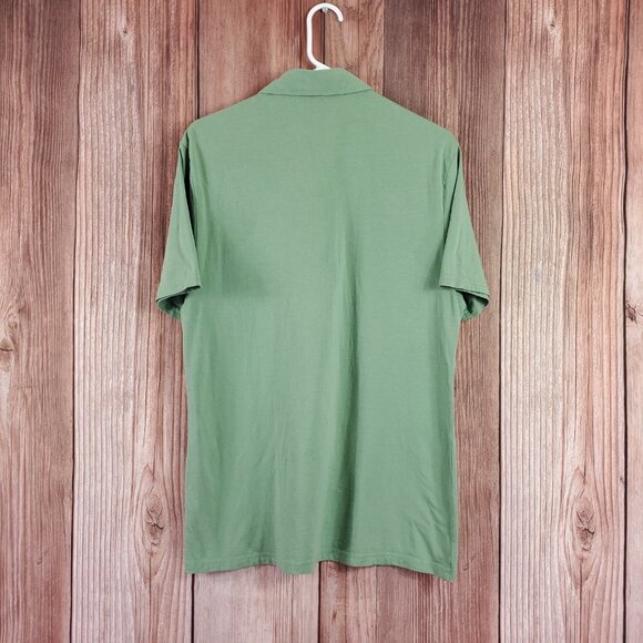 Criquet Slim Fit Mens Large Green Short Sleeve Golf Polo Shirt Green Stretch - Picture 2 of 9